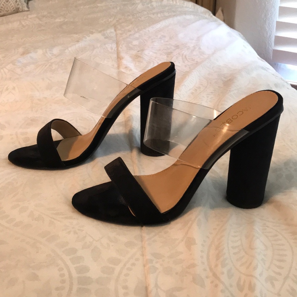 Clear / Black heels